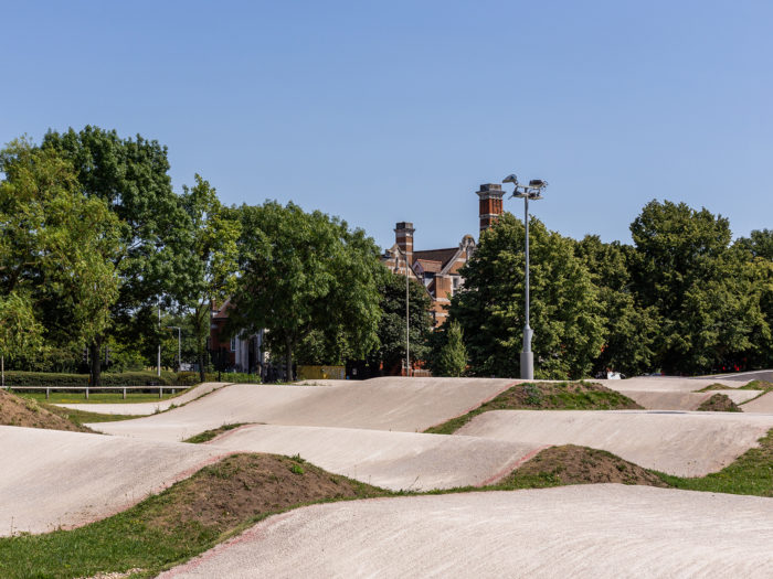 Skate slopes in a park