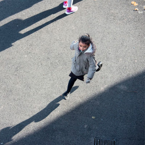 Child running in playground