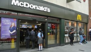 Young people outside McDonalds