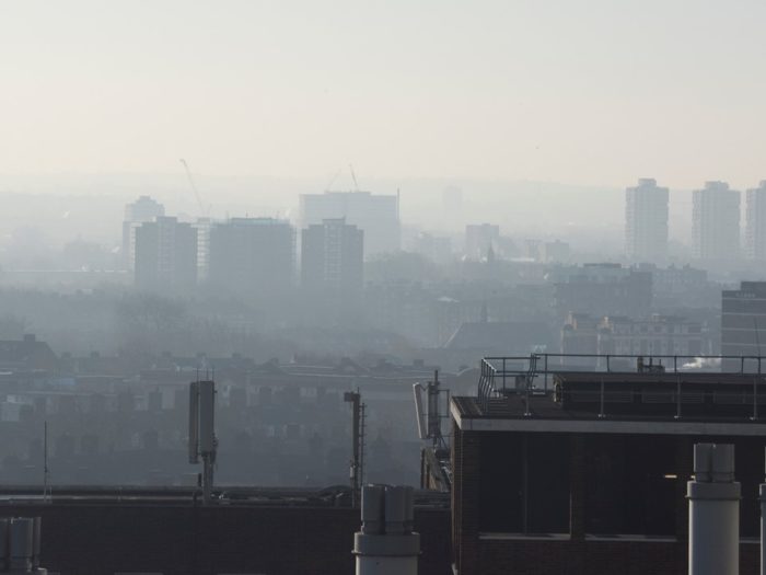 Smoggy London skyline