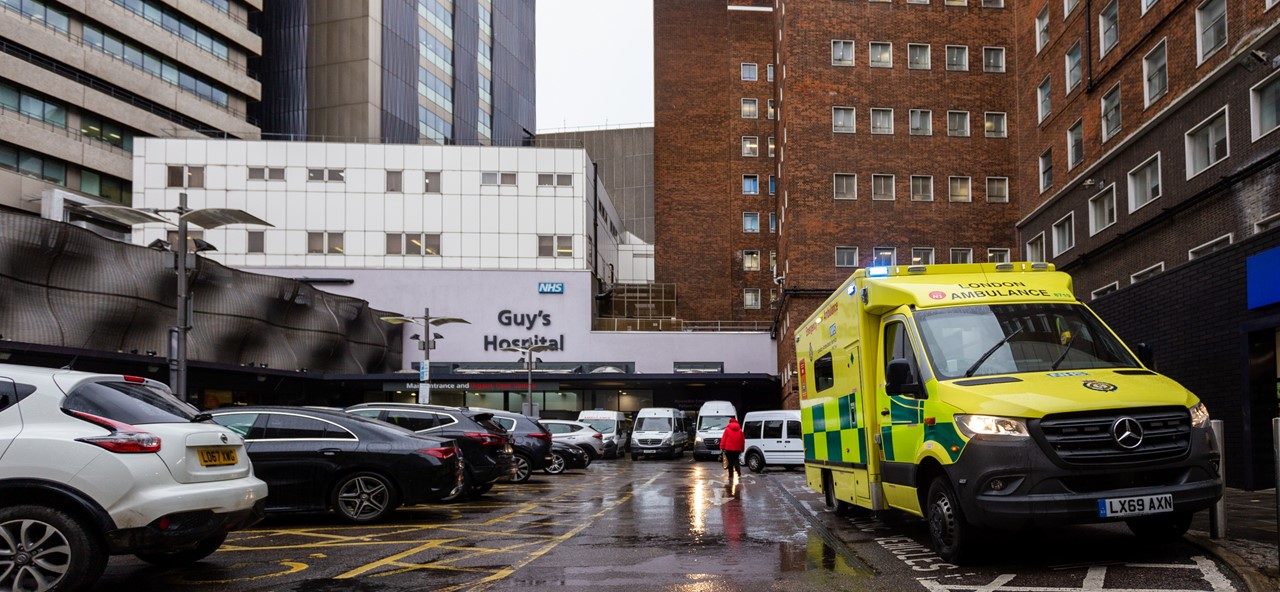 Ambulance outside of Guys hospital