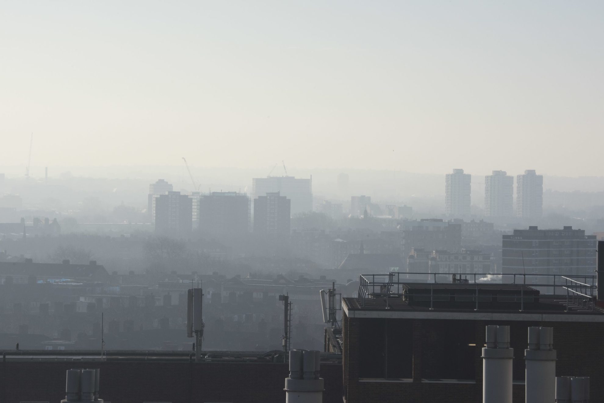 Air pollution London skyline