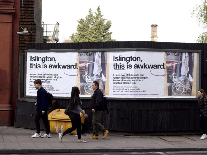 Billboard showing 'This is Awkward' campaign