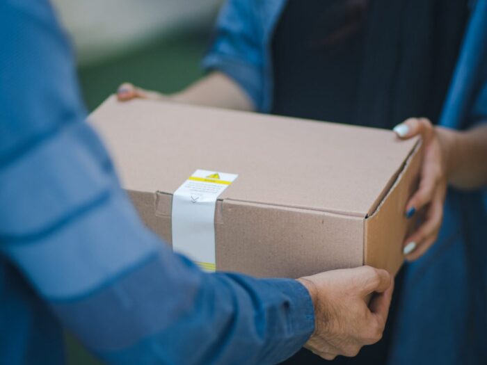 Person collecting a parcel