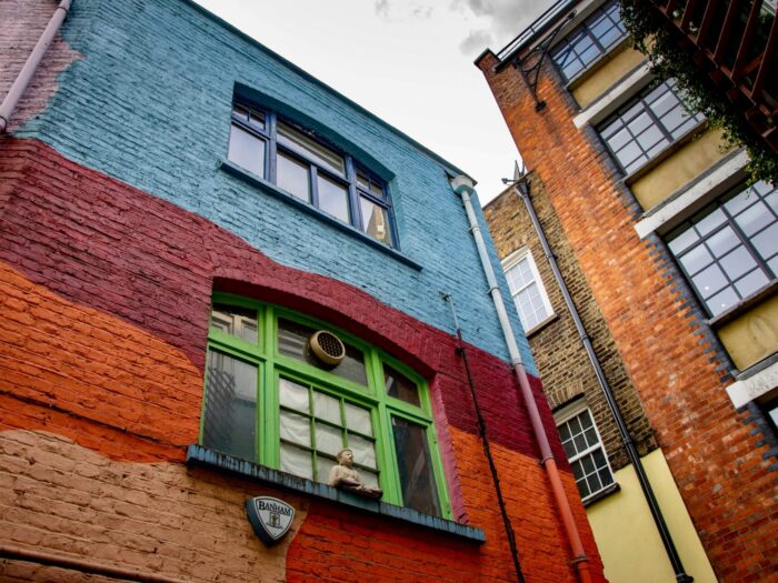 Colourful London residential buildings, photograph by Marine Le Priol