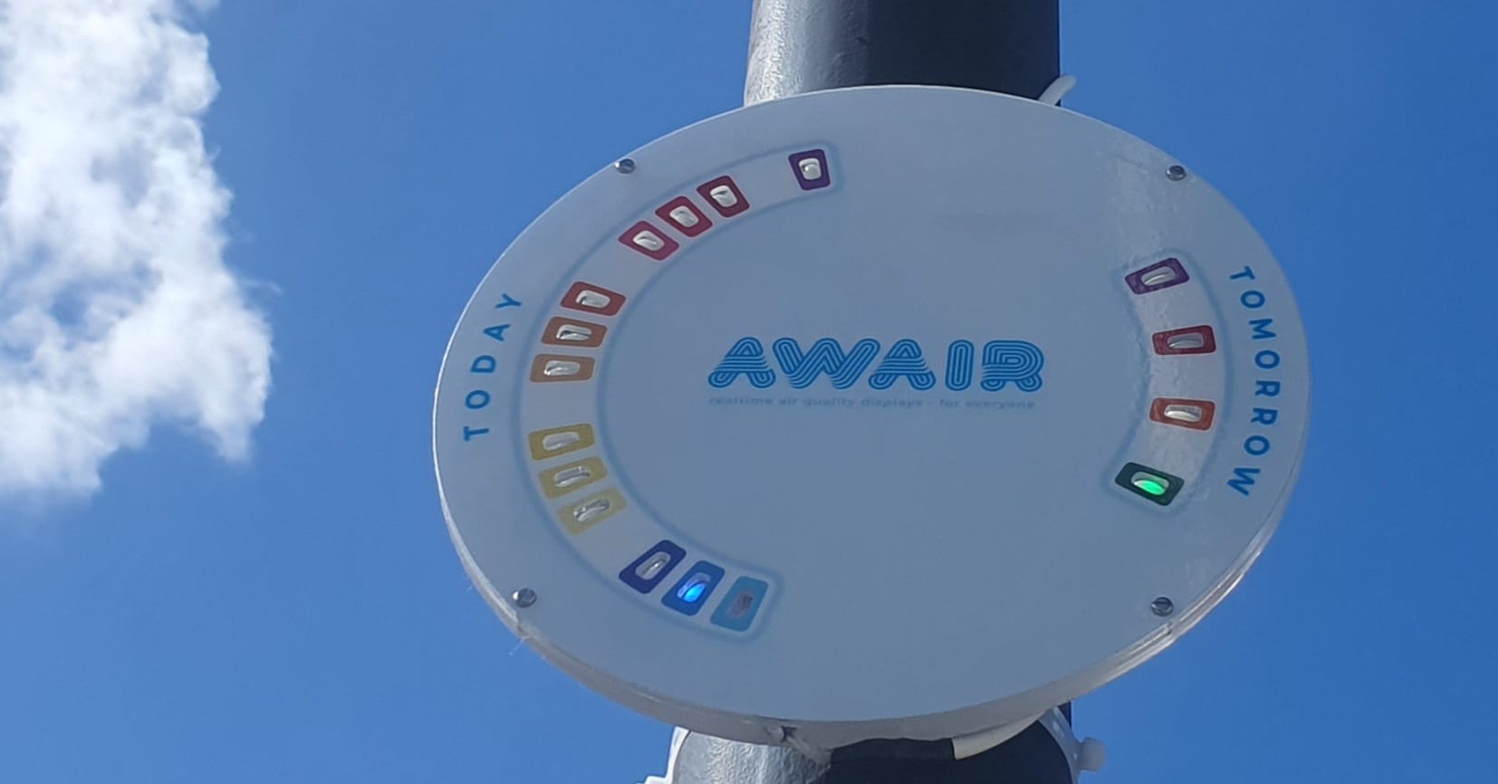 Photograph of Awair display prototype - air quality in the community